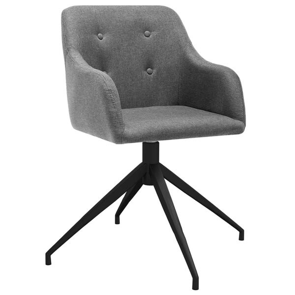 vidaXL Esszimmerst&uuml;hle 2 Stk. Drehbar Hellgrau Stoff