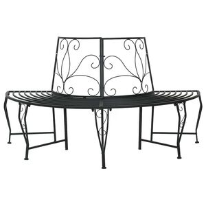 vidaXL Baumbank 4 -Sitzer 160 x 80 x 89 cm steel Schwarz