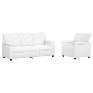 vidaXL Sofa-Set 2 pcs Wei&szlig; Kunstleder