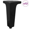 vidaXL M&ouml;belbeine 12 Stk. Schwarz 54,1 x 54,1 x 100 mm Eisen