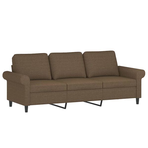 vidaXL 3-Sitzer-Sofa mit Kissen Braun 180 cm Stoff
