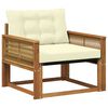 vidaXL Outdoor Mittelsofa Massives Akazienholz und Textilene Natur