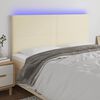 vidaXL LED Kopfteil Creme 180x5x118/128 cm Kunstleder