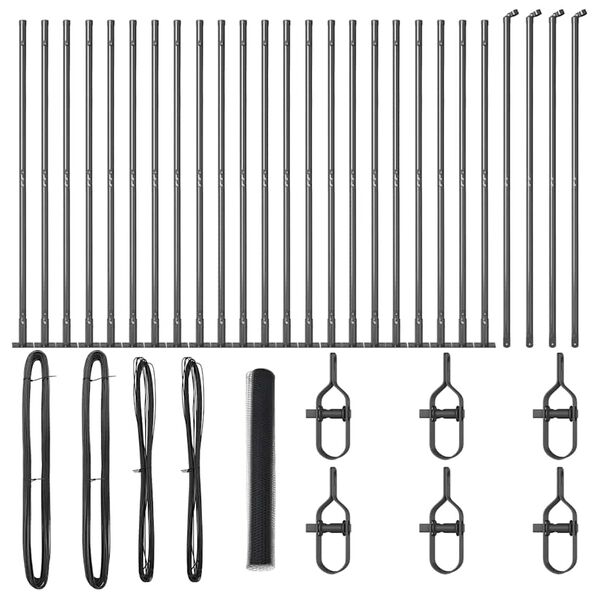 vidaXL Zaunpfosten Grau 50 x 1,2 m (25 mm Maschen) Stahl und PVC