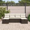 vidaXL Sofa Set mit Kissen 6 pcs Braun und Creme Poly-Rattan