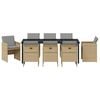 vidaXL Garten Essgruppe 9 pcs Beige Poly-Rattan