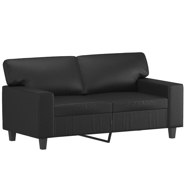 vidaXL 2-Sitzer-Sofa mit Kissen Schwarz 120 cm Kunstleder