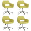 vidaXL Esszimmerstühle 4 Stk. Drehbar Grün Stoff