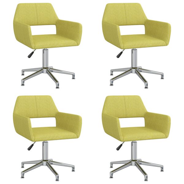 vidaXL Esszimmerstühle 4 Stk. Drehbar Grün Stoff
