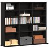 vidaXL CD-Schrank Schwarz Eichen-Optik 100x23x89,5 cm Holzwerkstoff