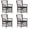 vidaXL Gartenst&uuml;hle 4 stk. Schwarz PE Rattan, Stahl und Polyesterstoff