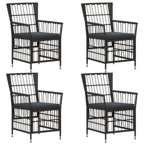 vidaXL Gartenst&uuml;hle 4 stk. Schwarz PE Rattan, Stahl und Polyesterstoff