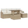 vidaXL Sitzgruppe f&uuml;r den Outdoor 6 Stk. Beige Poly Rattan