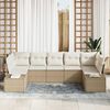 vidaXL Gartensofa-set mit Kissen 7 pcs Beige Poly-Rattan