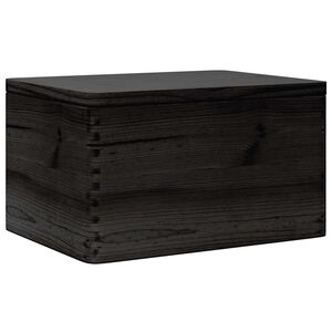 vidaXL Holzkiste mit Deckel Schwarz 40x30x23 cm Massivholz Kiefer