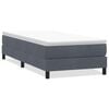 vidaXL Boxspringbett ohne Matratze Dunkelgrau 90x220 cm Samt