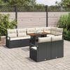 vidaXL Garten-Sofa-Set mit Speicher 9 pcs Schwarz Poly Rattan