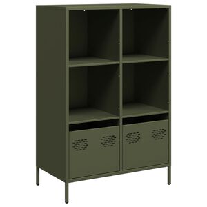 vidaXL Highboard Olivgr&uuml;n 68x39x103,5 cm Stahl