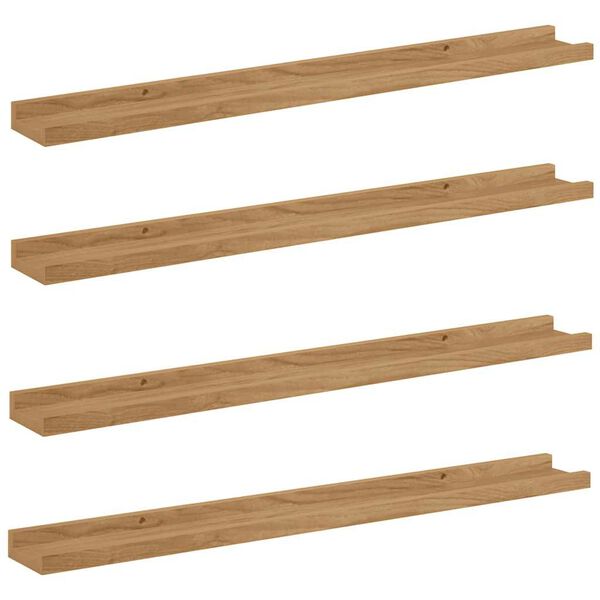 vidaXL Wandregal mit Regal 4 pcs Braun 80 x 9 x 3 cm Holzwerkstoff