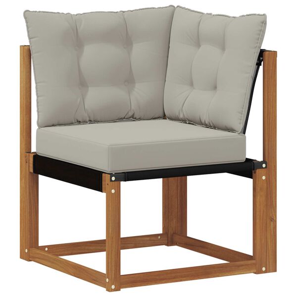 vidaXL Outdoor-Sofagarnitur mit Kissen 6 pcs Nat&uuml;rlich und Hellgrau