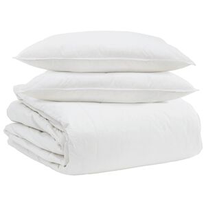vidaXL Bettdecken Set mit Kissen 3 pcs Wei&szlig; Daunenfeder