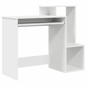 vidaXL Schreibtisch mit Regal Wei&szlig; 106 x 41 x 88.5 cm Holzwerkstoff