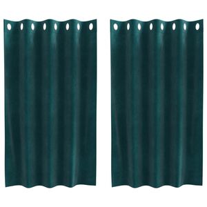 vidaXL Verdunkelungsvorh&auml;nge 2 pcs Dunkelgr&uuml;n 140 x 140 cm Samt