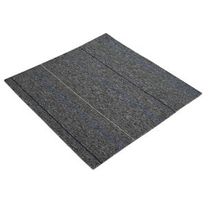 vidaXL Teppichfliese Mittelgrau mit Streifen 50 x 50 cm 20 stk.