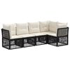 vidaXL Gartensofa-set 5 stk. Schwarz Poly-Rattan