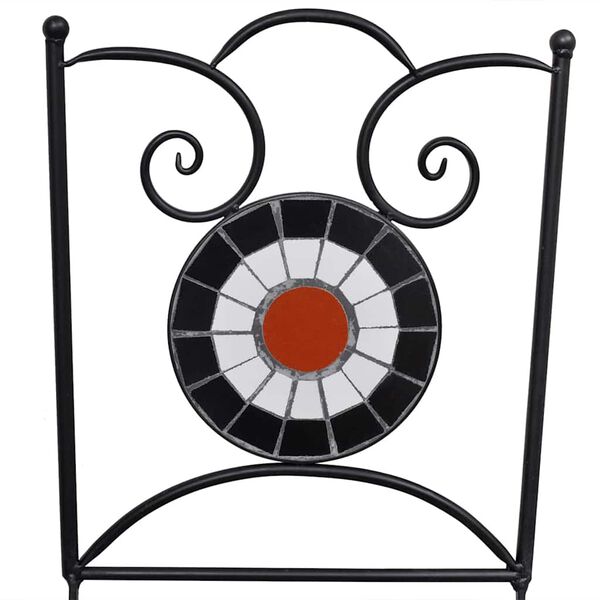 vidaXL Bistrostühle Klappbar 2 Stk. Keramik Terrakottafarben und Weiß