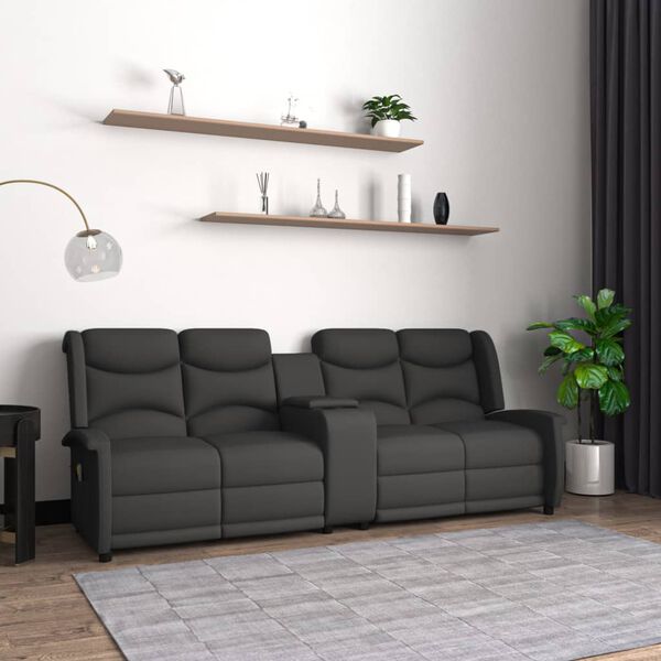 vidaXL 4-Sitzer Massagesessel mit Getr&auml;nkehalter Dunkelgrau