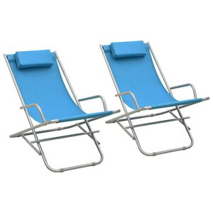 vidaXL Schaukelst&uuml;hle 2 Stk. Stahl Blau