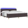 vidaXL LED Boxspringbett mit Matratze Dunkelbraun 200 x 200 cm Stoff