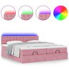 vidaXL Ottoman-Bett mit Matratzen & LEDs Rosa 180x200 cm Samt