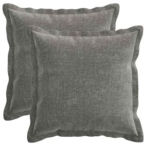 vidaXL Kissenbezug 2 stk. HOUTEN Dunkelgrau 30 x 30 cm Chenille-Stoff
