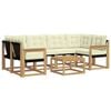 vidaXL Outdoor-Sofagarnitur 7 Stk. Wei&szlig; und Creme