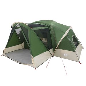 vidaXL Cabin Zelt mit Regenhaube, wasserabweisend 10 Personen Gr&uuml;n