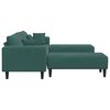 vidaXL Sofa mit Kissen 3 pcs Dunkelgr&uuml;n Samt