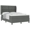 vidaXL Boxspringbett mit Kopfteil Dunkelgrau 140 x 200 cm Stoff