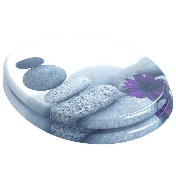 vidaXL Toilettensitz Grau 44 x 38 cm MDF-Platte