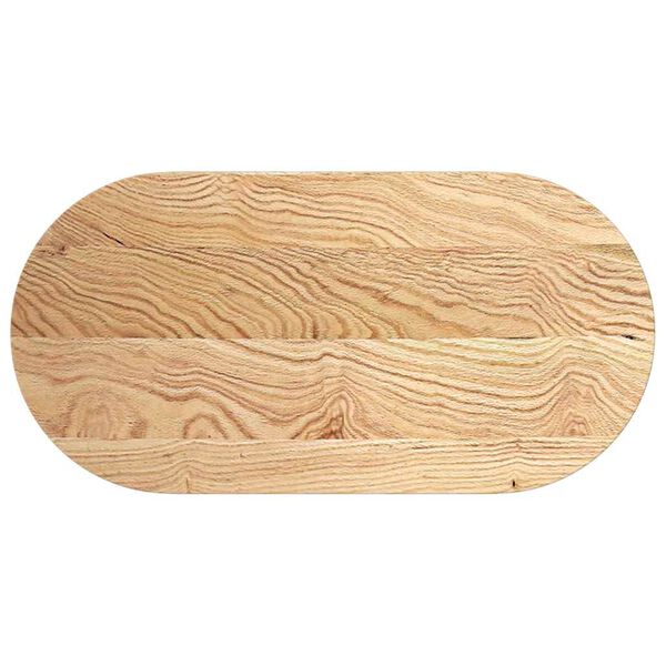 vidaXL Tischplatte 100x50x2 cm Massivholz Eiche Oval