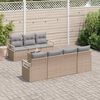 vidaXL Sofa Set mit Kissen 8 pcs Beige und Grau Poly Rattan