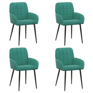 vidaXL Esszimmerst&uuml;hle 4 stk. Samt T&uuml;rkis 56,5 x 50 x 85 cm