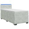vidaXL Boxspringbett mit Matratze und LED Hellgrau 90 x 190 cm Samt
