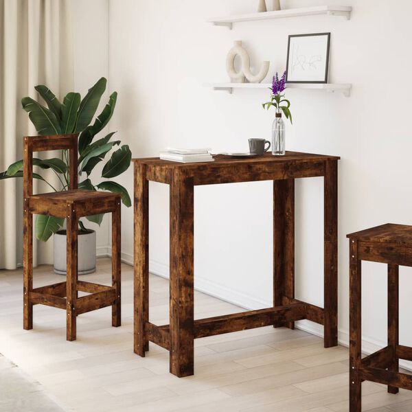 vidaXL Bartisch R&auml;uchereiche 102x50x103,5 cm Holzwerkstoff