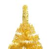 vidaXL K&uuml;nstlicher Weihnachtsbaum Beleuchtung & Kugeln Gold 180 cm PET