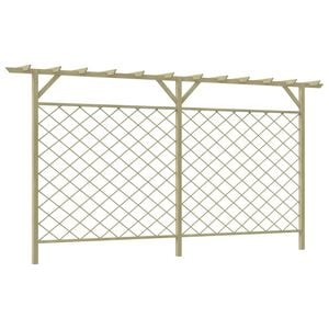 vidaXL Garten-Gitterzaun mit Pergola-Oberteil Holz