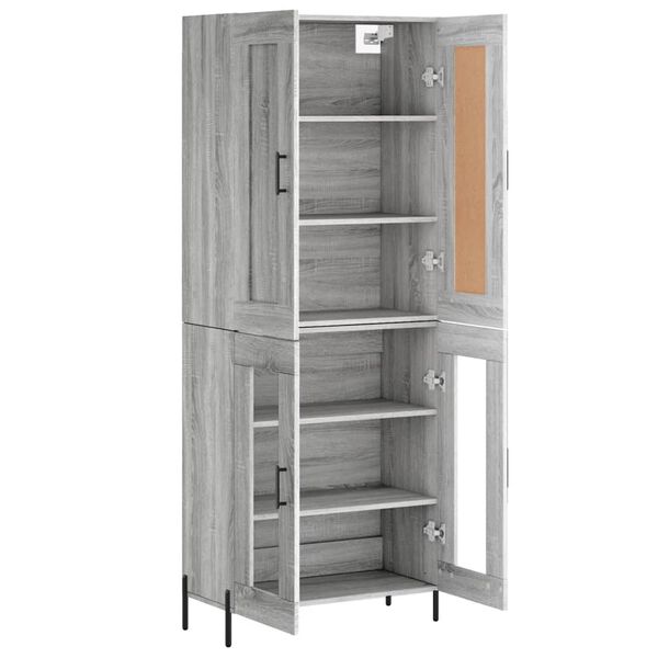 vidaXL Highboard Grau Sonoma 69,5x34x180 cm Holzwerkstoff