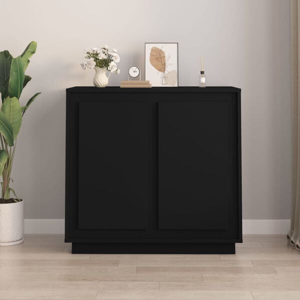 vidaXL Sideboard Schwarz 80x34x75 cm Holzwerkstoff