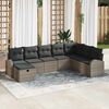 vidaXL Sofa Set mit Kissen mit Speicher Grau Poly-Rattan